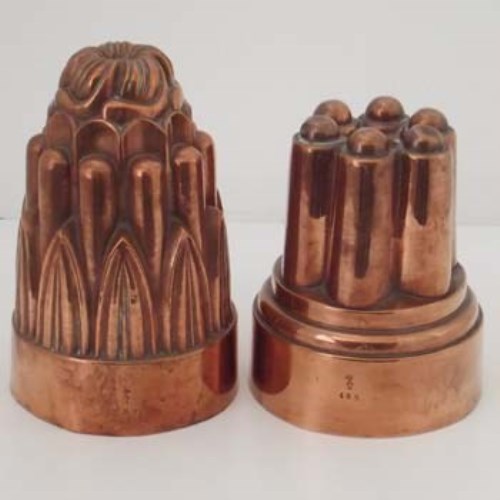 Lot 11 - Two copper jelly moulds No. 207 and No. 485.