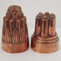 Lot 11 - Two copper jelly moulds No. 207 and No. 485.