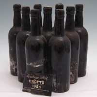 Lot 39 - Nine bottles of Crofts Vintage Port 1955