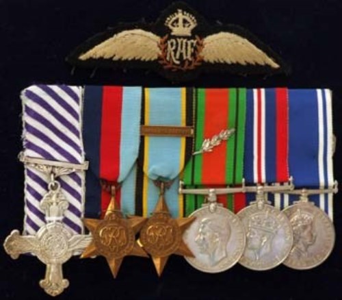 Lot 80 - A second world War DFC group of six awarded to Stanley Fisher to include distinguished Flying Cross, Air Crew Europe Star etc.