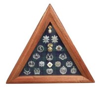 Lot 89 - Triangular framed display of cap badges.