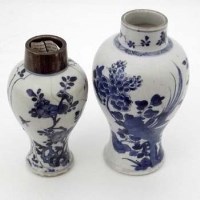 Lot 130 - Two blue and white vases, Kangxi period