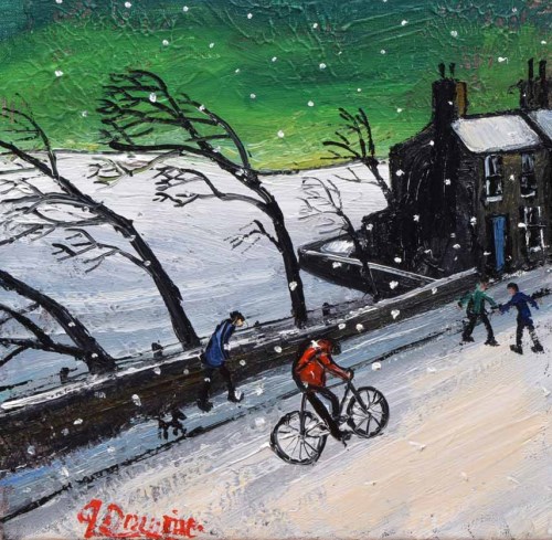Lot 315 - James Downie (1949-), "Snow Easing"