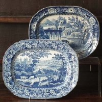 Lot 207 - Swansea meat plate and one other.