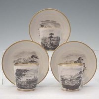 Lot 214 - Three Chamberlains cups and saucers.
