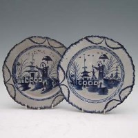 Lot 219 - Pair of pearlware plates circa 1780