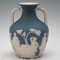 Lot 247 - Blue jasper dip copy of the Portland vase,   with