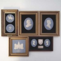 Lot 250 - Seven Wedgwood jasper plaques