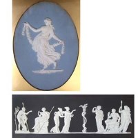 Lot 262 - Two Wedgwood framed plaques  the first decorated