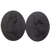 Lot 264 - Wedgwood black basalt pair of plaques of the