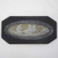 Lot 265 - Wedgwood tri-colour on black basalt plaque circa