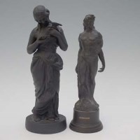 Lot 270 - Wedgwood black basalt figure of Innocence also Hercules