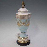 Lot 283 - Wedgwood lamp base,   decorated with floral swags
