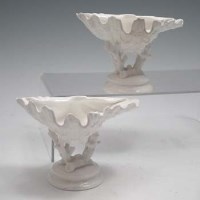 Lot 299 - Pair of Wedgwood Shell vases   mounted on seaweed