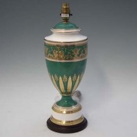 Lot 302 - Wedgwood lamp base,   decorated with a Columbia
