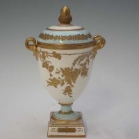 Lot 308 - Wedgwood twin handled lidded vase   decorated