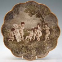 Lot 313 - Wedgwood lobed dish signed E. Lessore  painted