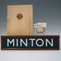 Lot 340 - Minton Shop sign   together with three small shop