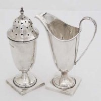 Lot 350 - Silver shaker and jug in case.