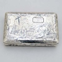 Lot 351 - Russian silver snuff box.