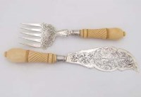 Lot 354 - Pair silver servers.