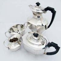 Lot 360 - Sheffield silver four piece tea set.