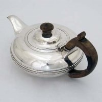 Lot 361 - Compressed globuar silver tea pot.