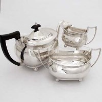 Lot 379 - Chester silver 3pc tea set