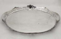 Lot 383 - Oval silver tray.