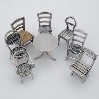 Lot 389 - Group of continental silver miniature furniture