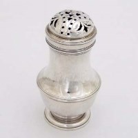 Lot 394 - George II silver bun caster, Newcastle 1728 (no