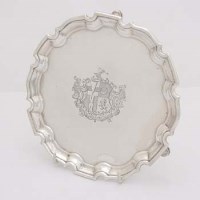 Lot 395 - George II silver waiter, Francis Pages, London