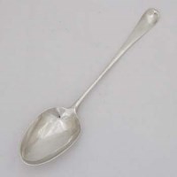 Lot 402 - George II silver gravy spoon, Ebenezer Coker