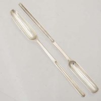 Lot 408 - George III silver marrow scoop, London 1735 and