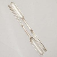 Lot 409 - George II silver marrow scoop, London 1747; another London 1761 (2)