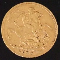 Lot 454 - Edward VII sovereign, 1904, (F)