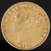 Lot 480 - Victoria sovereign, 1861, (F)