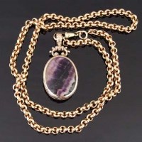 Lot 499 - Blue John pendant on 9ct gold chain