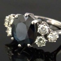 Lot 503 - 18ct white gold sapphire and diamond cluster
