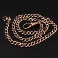 Lot 510 - 9ct gold flat curb necklace chain, 39cm, 20.1g