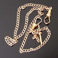Lot 514 - 9ct gold Albert chain, 17.1g.