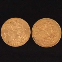 Lot 516 - Melbourne sovereign, 1895; Pretoria sovereign, 1925 (2)