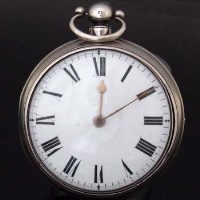Lot 528 - English silver pair cased verge pocket watch
