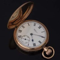 Lot 529 - Waltham 9ct gold 'Traveler' Hunter pocket watch.