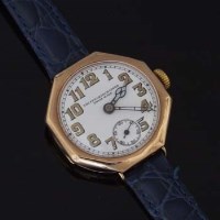 Lot 540 - Octagonal gold watch Fenchurch Lever