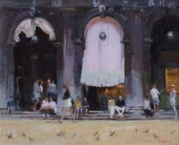 Lot 572 - Gordon Radford, Piazza, Venice, oil.