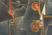 Lot 576 - Alfred Janes, Abstract, oil.