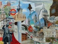 Lot 582 - Tim Hall, London Icons, oil.