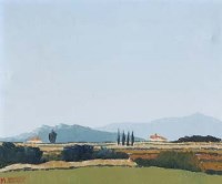 Lot 588 - M. Ferner, North Italian landscape, oil.