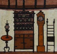 Lot 591 - Colin Ruffell, Interior scene, oil on canvas.